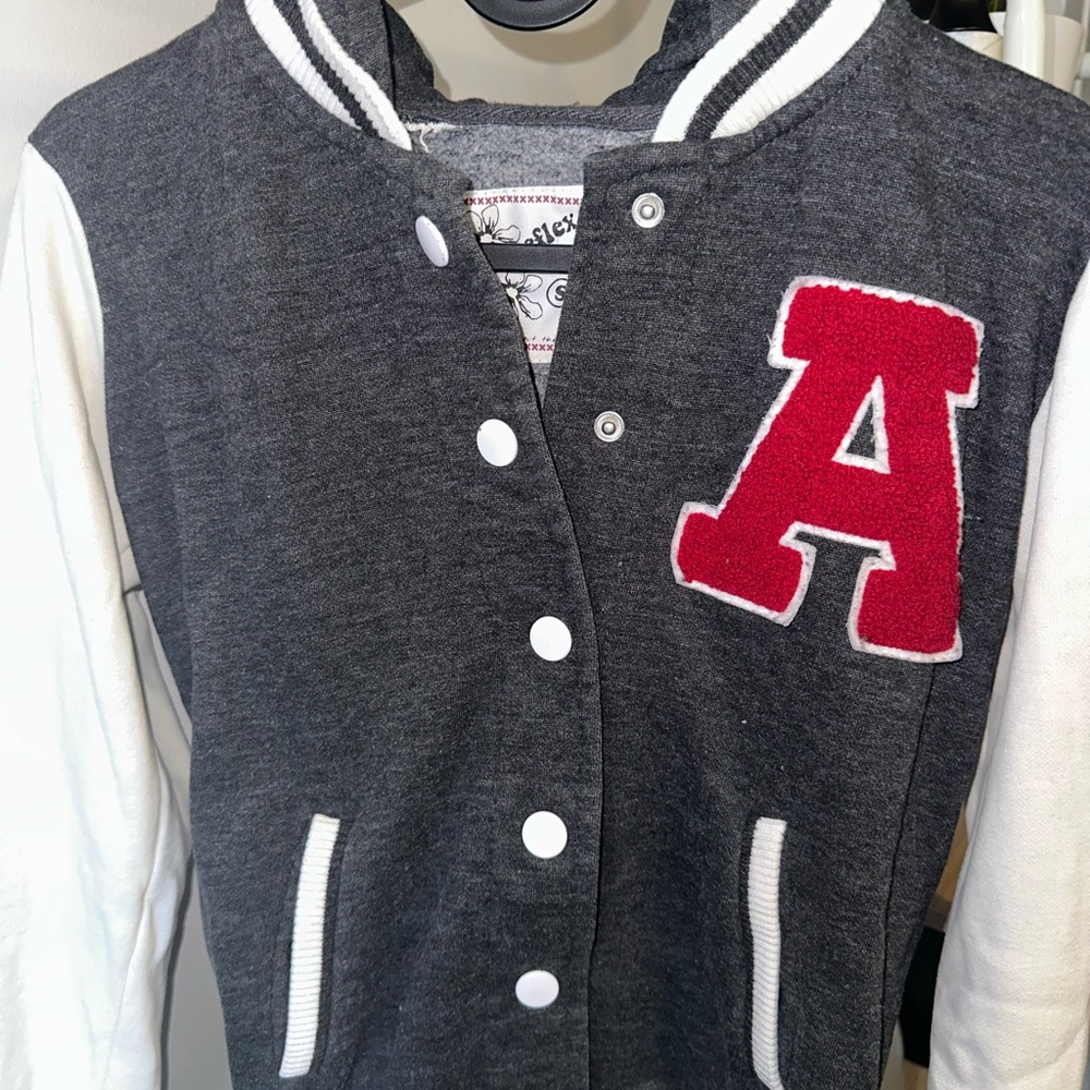Varsity Sweater - Gray and White